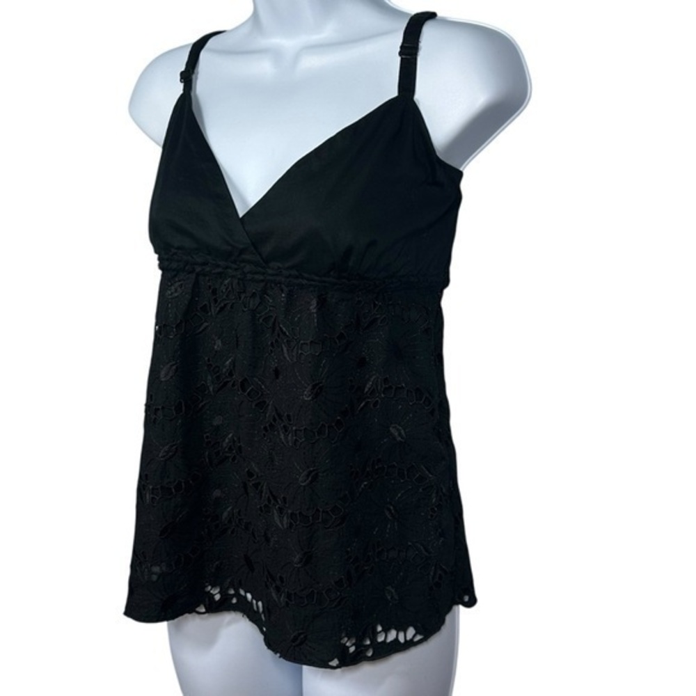 Old Navy Womens Babydoll Crochet Black Tank Top Size Small Y2K Cottage Boho NWOT - Picture 3 of 12